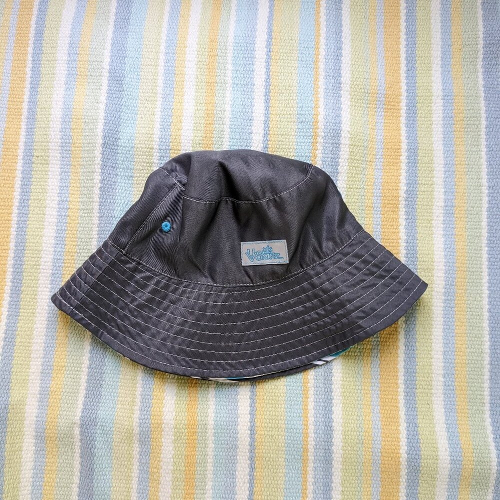 ποΈ BUNDLE ONLY | Reversible Gray & Blue Striped Swim/Beach/Sun Hat 5
